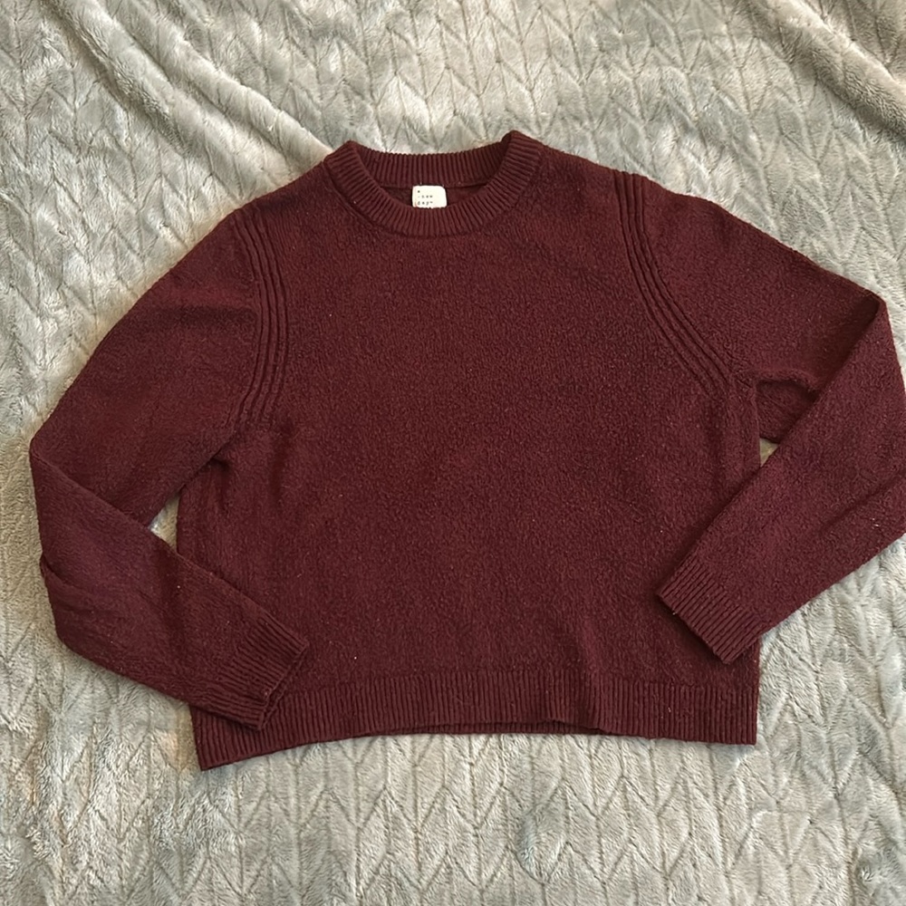 Burgundy Cropped Sweater